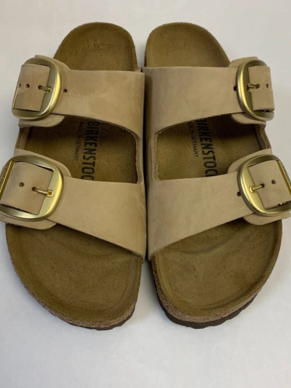 Birkenstock Arizona Big Buckle Sandcastle Nubuck Leather Regular Width